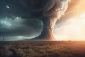 Storm tornado nature. Generate Ai