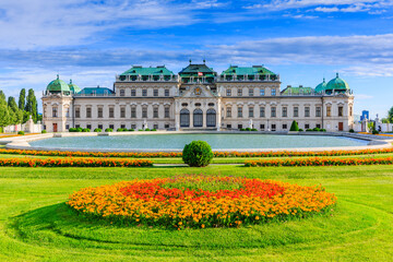Fototapeta na wymiar Vienna, Austria. Upper Belvedere Palace and garden.