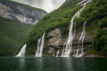 Waterfall water norway. Generate Ai