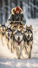 Arctic Sleigh Ride with Huskies