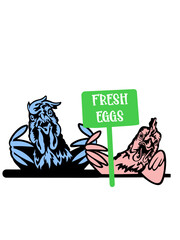 Funny and hilarious peeking chicken layered SVG vector graphic and cut file 
