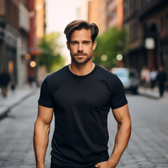 man walkin on street