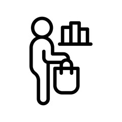 consumer behavior line icon illustration vector graphic. Simple element illustration vector graphic, suitable for app, websites, and presentations isolated on white background