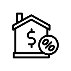 mortgage line icon illustration vector graphic. Simple element illustration vector graphic, suitable for app, websites, and presentations isolated on white background