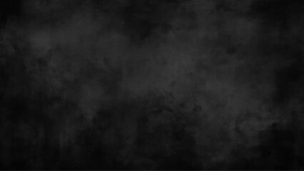 Black dark black grunge textured concrete stone wall background. Very dark charcoal colors background. 