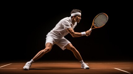 Illustration of a man playing tennis, stylized image, dynamic pose