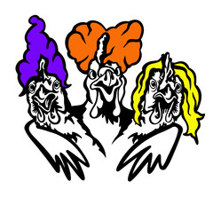 Funny and hilarious peeking chicken SVG vector graphic and cut file 
