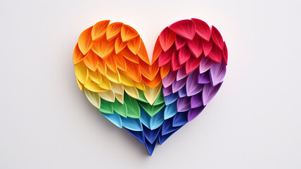 heart in rainbow colors on a white background spectrum banner concept.
