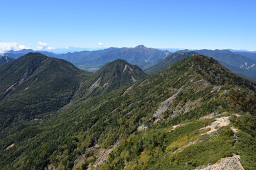 Fototapeta na wymiar Climbing Mount Nyoho, Tochigi, Japan