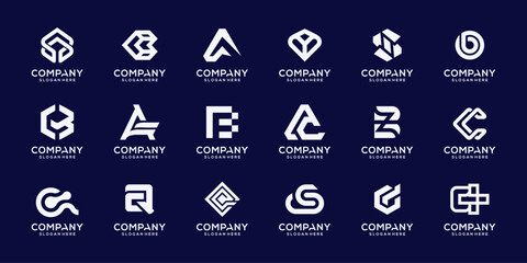 Collection of abstract initial alphabet monogram logo design
