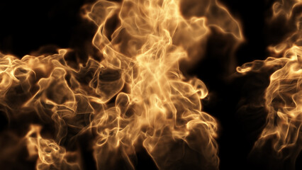 The flames of the fire are burning in close-up. Can be used as a video texture or background for design projects, scenes, etc.