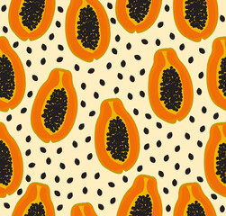 seamless pattern with papaya