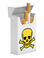Pack of cigarettes isolated on transparent background
