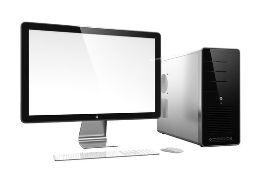 3D illustration of modern computer isolated on transparent background