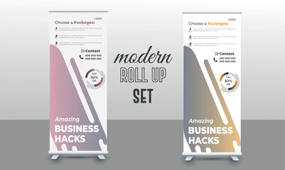 Business Corporate Creative Professional modern gradient identity  luxury  modern multipurpose official print ready simple standard stationery stylish  unique vector minimal  clean Rollup design set.