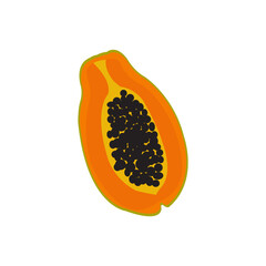 papaya isolated on white background