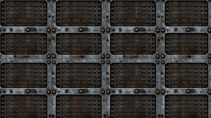 Seamless metal grid background