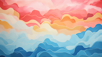 watercolor abstract colorful background with waves.