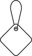 Price tag icon. Outline gift label for sale and discount product. Baggage sign with ribbon.
