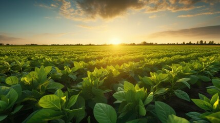 sunset over the field