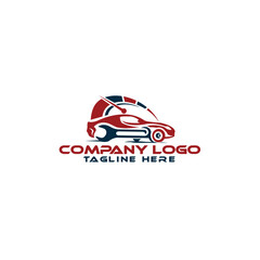 Auto parts in gear, auto piston, spark plug and logo