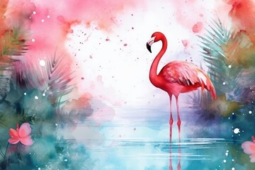 greeting card flamingo