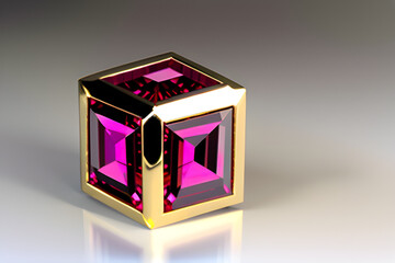 gold cube, ruby
