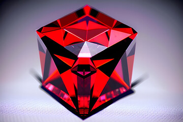 ruby cube, gem, jewelley