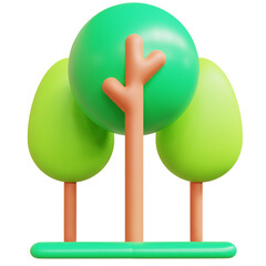 3D Travel trees illustration High Quality render
