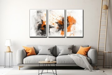 Modern abstract orange and black watercolor art , generative artificial intelligence