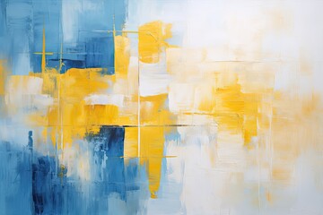 Yellow and blue oil painting art , generative artificial intelligence