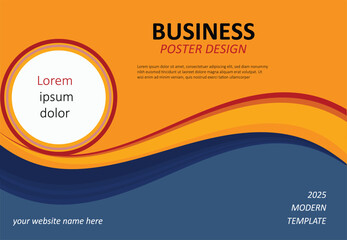 Creative covers or posters in modern minimal style for corporate identity, branding, social media advertising, promo. Modern layout design template with trendy dynamic fluid gradient yellow red lines