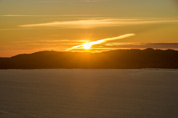 Landscape of Vigo from the Castro  at sunset