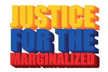 3D Text Design About World Day for International Justice Quotes