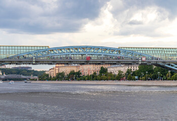 Moscow, Russia - 07.09.2023 - Shot of the Moscow river. Outdoors