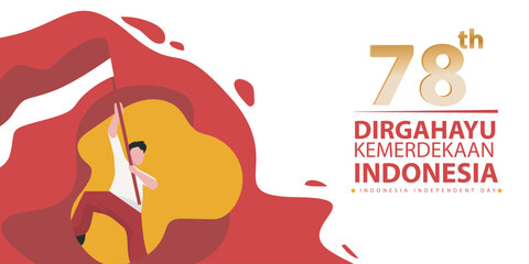 indonesia independence day 17 august poster or banner social media post 78th years 17 august celebration