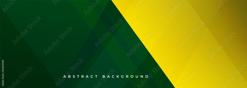 Aufkleber vector dark green and yellow modern abstract banner with diagonal shapes. yellow and green wide abst