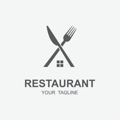 restaurant logo vector icon illustration design