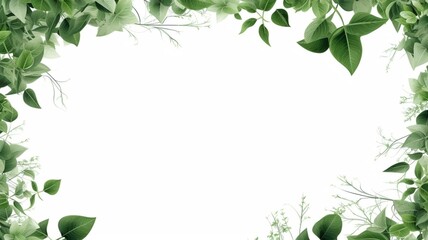 Fototapeta premium green leaves frame