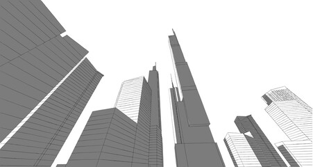 Obraz premium city skyscrapers