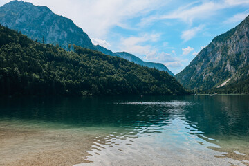 leopoldsteinersee, Austria. The Leopoldsteinersee is a mountain lake in Styria, in the east of Austria