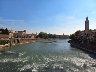 Obraz premium Adige, Fiume, Verona, Veneto, Italia