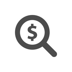 Search Dollar glyph vector icon isolated. Search Dollar stock vector icon for web, mobile app and ui design
