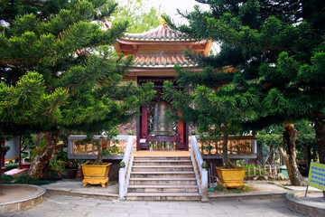 Fototapeta premium Dalat, Vietnam - 12.07.2019. Thien Vien Truc Lam temple monastery Da Lat, Vietnam