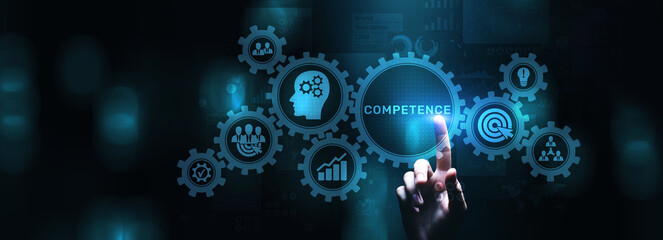 Competence skills personal development business education concept.