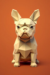 Cute little breed dog made in origami style
