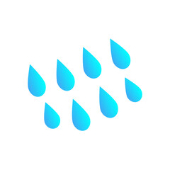 Raindrops in rainy season icon. weather symbol set isolated vector illustration.