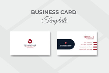 Creative business card template design by restaurant.