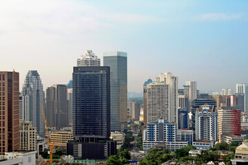 Fototapeta na wymiar Kuala Lumpur, Malaysia - 02.19.2019. Panoramic view of the building in the city center