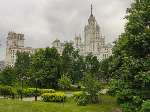 Green spring visiting the stalinist architecture